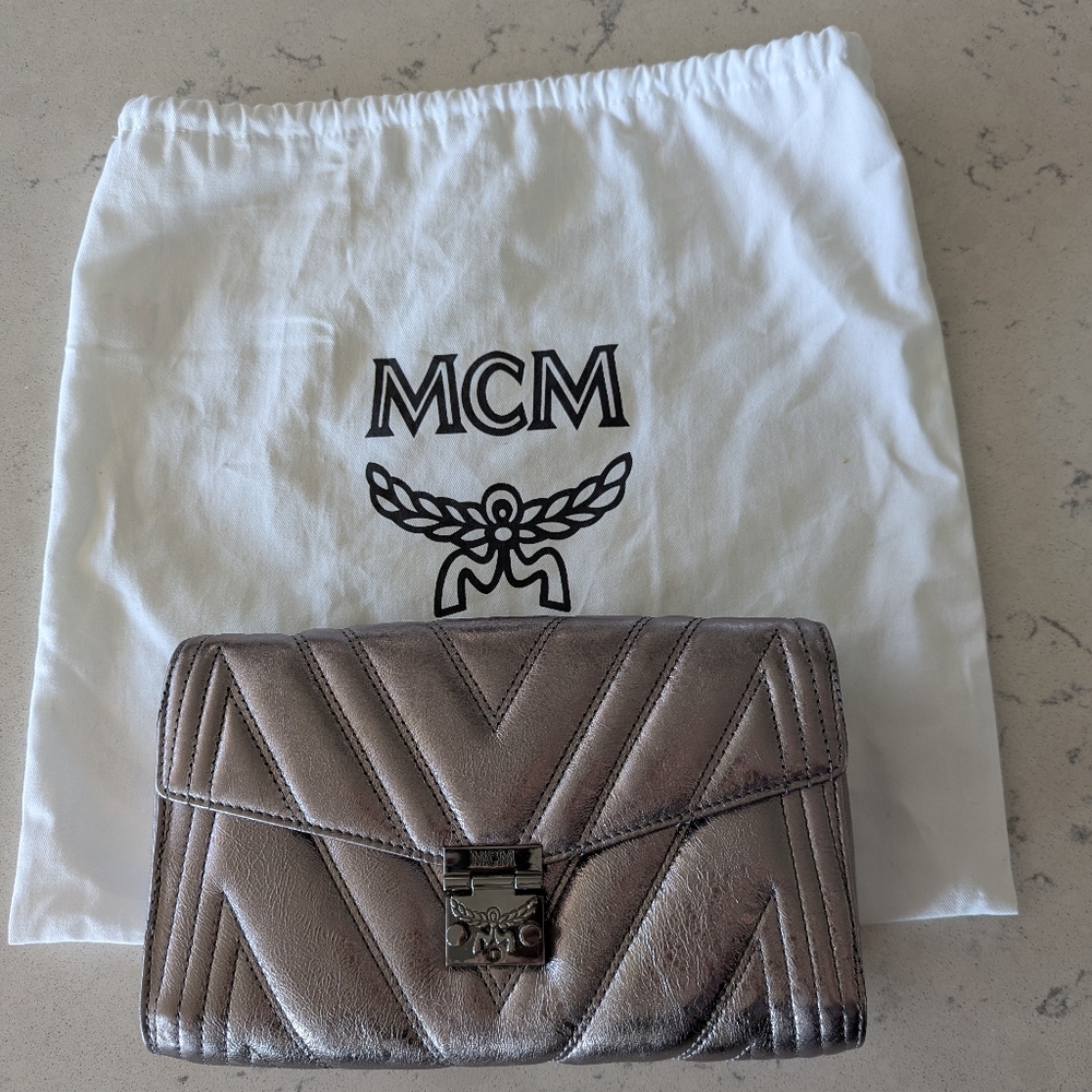 MCM Metallic Silver Women's Bag